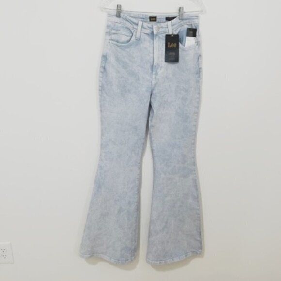 Lee Acid Wash High Rise Flare Jeans in Summer Haze 3527782 - Picture 1 of 6